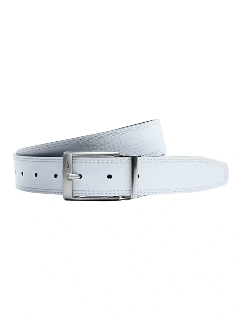 Nike Genuine Leather Reversible black and white mens brushed nickel belt | XL